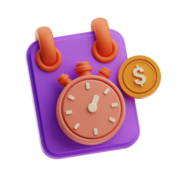 Parlak altın paralar ve banknotlardan yapılmış 3D saat..