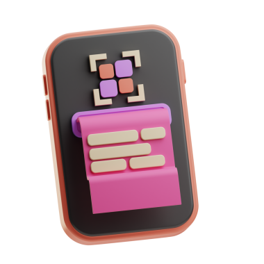 Siyah arkaplanda 3 boyutlu akıllı telefon simgesi görüntüsü izole edildi