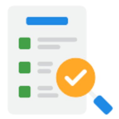 Büyüteçle kontrol listesinin basit simgesi.