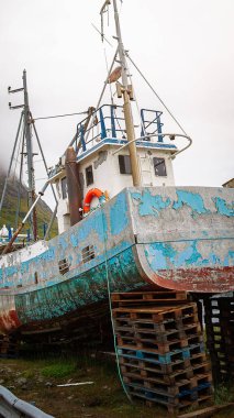 Narsaq, Greenland, self sufficient small scale fishing industry, textures and backgrounds. 