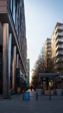 Leeds Skyline, Leeds Rıhtımı, Leeds Nehri, Leeds, Batı Yorkshire, İngiltere Kasım 2025. 