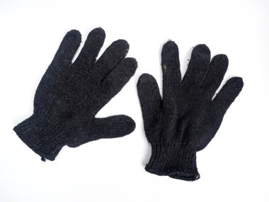 Beyaz arka planda siyah eldiven