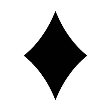 Saf siyah elmas şekli, saf beyaz arka planda merkezde sunulur. Şekil mükemmel bir eşkenar dörtgendir, dört eşit kenarı ve iki ters açısı ve iki ters geniş açısı vardır. Bu geometrik sembol temiz ve izole.