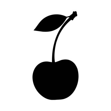 Beyaz arkaplanda izole edilmiş kiraz silueti