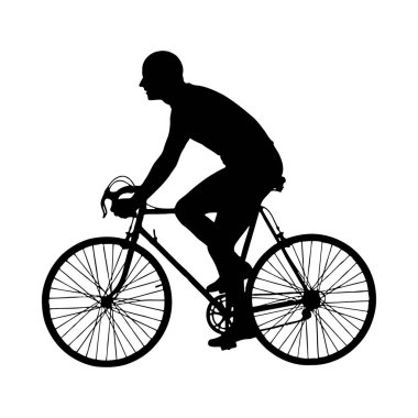 Beyaz arkaplanda bir bisikletçinin silueti
