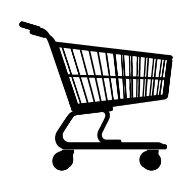 Alışveriş arabası siluet simgesi