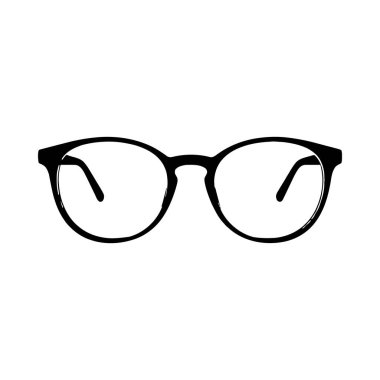 Gözlük ikonu vektörü. İnce çizgi işareti. izole edilmiş sınır sembolü çizimi