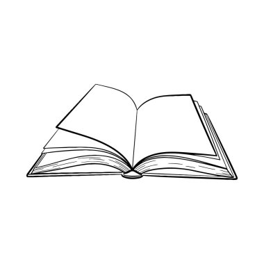 Kitap ikonu. Çalışma için kitap vektörü simgesinin özet çizimi