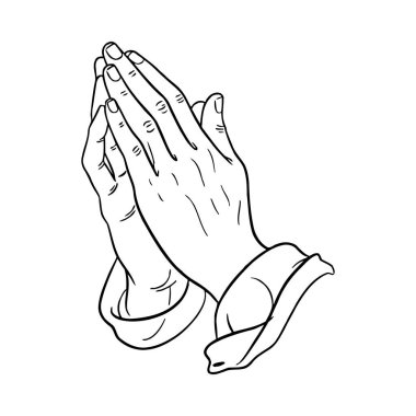 Dua eden elin vektör çizimi