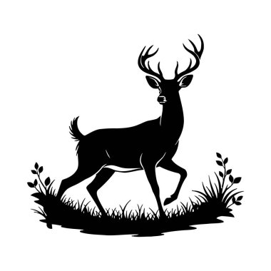 Orman vektör illüstrasyonunda geyik.