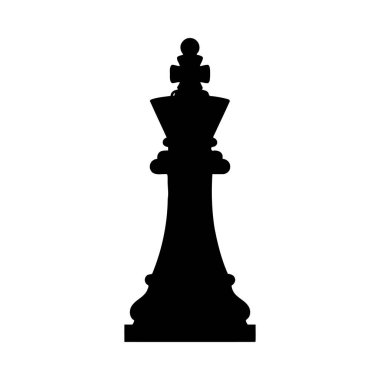 Satranç taşı ikonu. siyah ve beyaz vektör çizimi. Satranç vektörü simgesi.