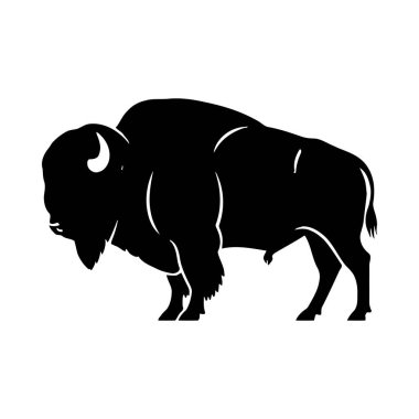 Siyah boğa silueti. Saçmalık. vektör illüstrasyonu.