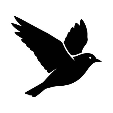 kuş silueti vektör çizim şablonu