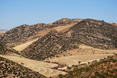 Competa köyünün görünümü, İspanya.