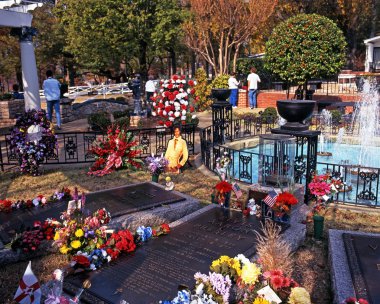 Elvis Presleys remembrance garden at Graceland, Memphis. clipart