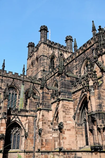 Vista del frente sur de la Catedral, Chester . — Foto de Stock