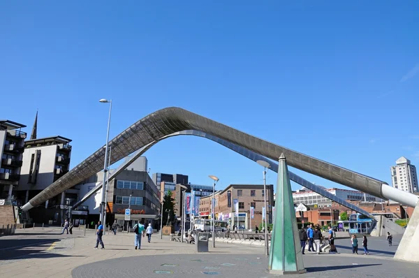 View of the Whittle arch in Millennium Place, Coventry. — Stock Photo, Image