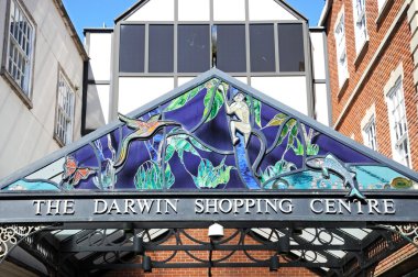 Darwin alışveriş merkezi, Shrewsbury giriş gölgelik.