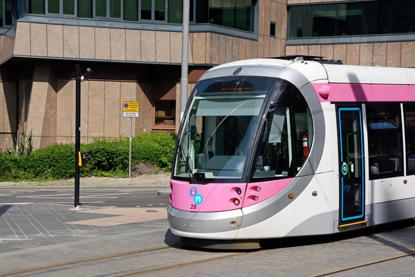 Midland Metro city centre extension Tram along Colmore Circus, Birmingham. — Stock Photo, Image