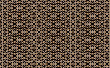 Seamless pattern with thin curl lines and stylized flowers. Monochrome abstract line texture in Arabic style. Decorative vintage lattice background. Abstract ornament for fabric, wrapping.