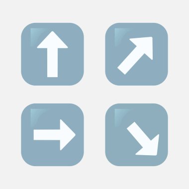 Mavi Ok Sembolleri Koleksiyonu - 124; Arayüz Yönlendirme Simgesi Paketi