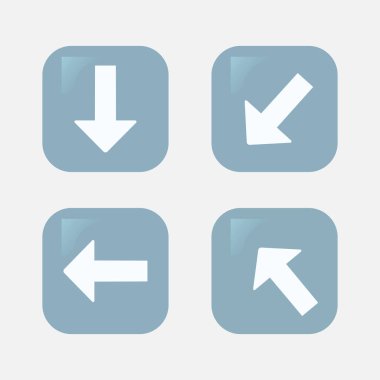 Yönlendirme Oku Simgeleri: (Navigasyon Düğmesi Vektör Tasarımı)