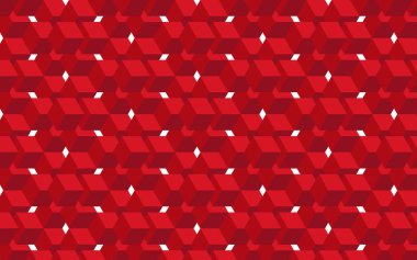 3d kırmızı soyut küp altıgen desenli web paneli tasarımı arka plan.