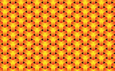 Soyut desenli arka plan sıcak turuncu ve sarı tonlarda tekrarlanan geometrik desen