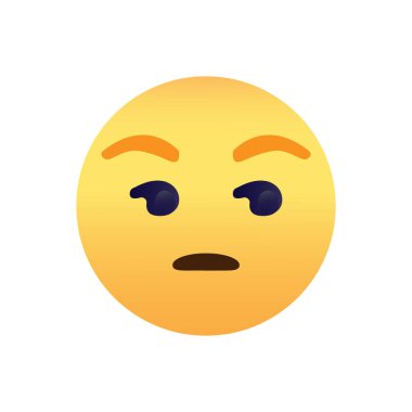 Beyaz arkaplanda izole edilmiş mavi ifade, vektör illüstrasyonu