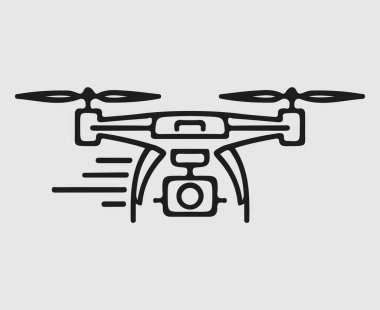 Quadcopter drone simgesi, özet biçimi