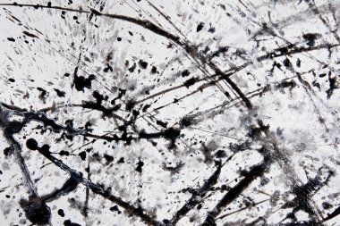 Soyut dışavurumculuk desen. Damla resim stili. Siyah ve beyaz boya.