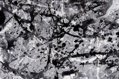 Soyut dışavurumculuk desen. Damla resim stili. Siyah ve beyaz boya.