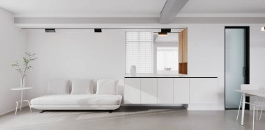 3d Rending Parlak Çağdaş OpenPlan Apartman İçi