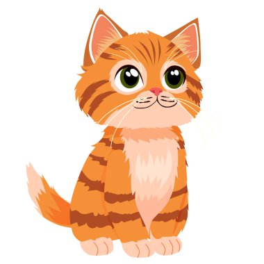 Şirin turuncu tekir kedi çizgi filmi