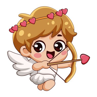 Taçlı tombul aşk tanrısı ve bir ok getir.