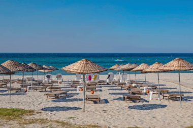 Alacati, İzmir, 15 Ağustos 20.Resort Zigana Alacati, Ege Denizi 'nin büyüleyici dokusu ve maviliğin eşsiz güzelliği ile çevrili bir körfezde yer almaktadır. Tesisin genel görünümü .