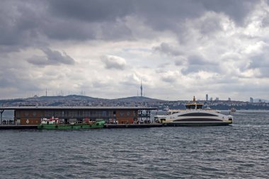 İstanbul 'un tarihi yarımadasından şehir ve şehir manzarası, Avrupa ve Asya kıtasının ortasındaki rüya şehir..