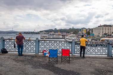 İstanbul 'un tarihi yarımadasından şehir ve şehir manzarası, Avrupa ve Asya kıtasının ortasındaki rüya şehir..