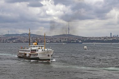 İstanbul 'un tarihi yarımadasından şehir ve şehir manzarası, Avrupa ve Asya kıtasının ortasındaki rüya şehir..