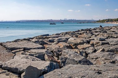 Florya, İstanbul, Hindi-Eylül 12.20.Florya Bölgesi modern mimarisi ve yeşil doğası ile İstanbul 'daki Mara Denizi kıyısında..
