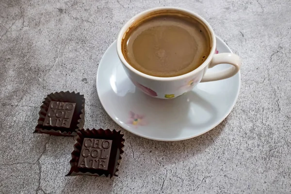 Cioccolatini Speciali Pronti Mangiare Con Caffè Turco — Foto Stock
