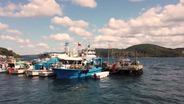 Stanbul Türkiye Ağustos Istanbul Sariyer Ilçesinden Deniz Manzaralı Avrupa Asya — Stok video