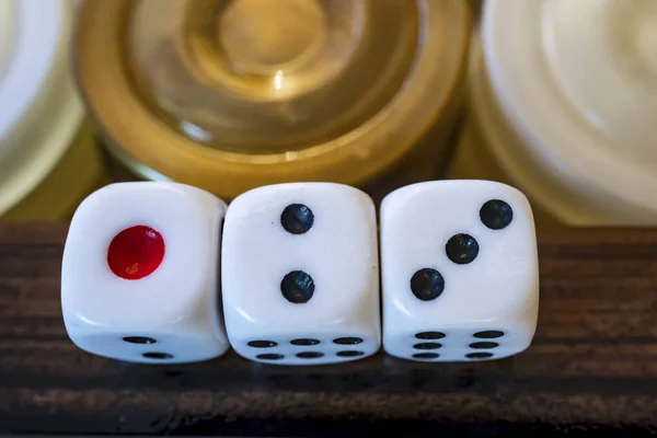 Cerrar Juego Backgammon Dados — Foto de Stock