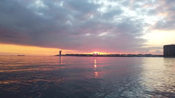 Istriano Tacchino Gennaio 2021 Tramonto Nel Mare Marmara Drammatiche Nuvole — Video Stock