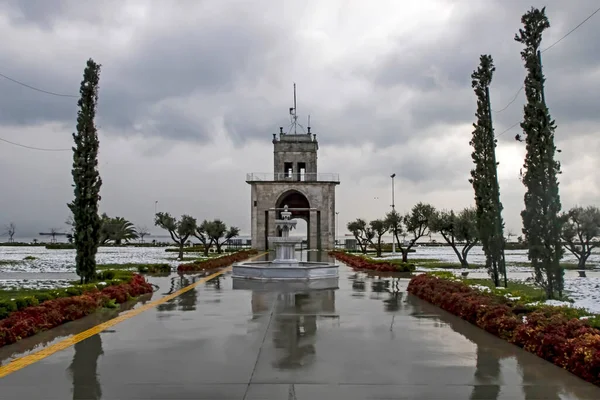 Atakoy Istanbul Turkey February 2021 View Baruthane Public Park Snowy — стокове фото