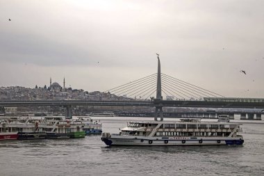 İstanbul, 18 Şubat 2021, İstanbul, Avrupa ile Asya kıtası arasındaki rüya şehir. Tarihi ve doğal güzellikleriyle eski kentten ve İstanbul 'dan gelen turistik manzaralar.
