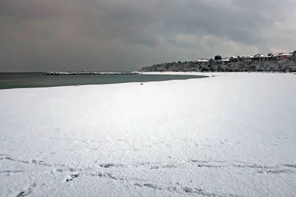 Yeilky Istanbul Turkey February 2021 Winter Season Seaside View Yesilkoy — Stock Photo, Image