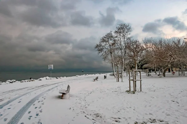 Yeilky Istanbul Turkey Fefebruary 2021 Зимний Сезон Вид Море Района — стоковое фото