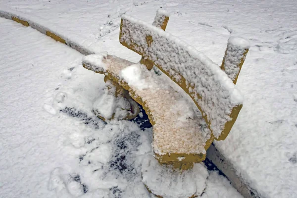 Scena Della Neve Nella Stagione Invernale Nella Natura — Foto Stock