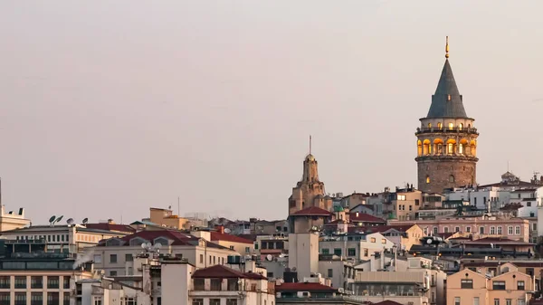 Istanbul Türkei Marsch 2021 Istanbul Touristische Ikone Historischer Galatenturm — Stockvektor